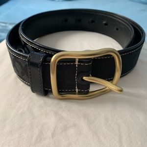 COACH black logo belt - size small